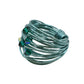 Marcia Light Blue Wire Wrap Ring with Forest Green Swarovski Crystals
