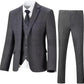Men's Herringbone Pattern Slim Three Pieces Work Suit