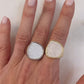 Gold Pearlized Stone Adjustable Ring