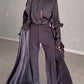 Men's Fashion Hollow Shirt High Waist Pants Suit