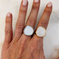 Gold Pearlized Stone Adjustable Ring