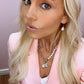 Gold Simple Short Pearl Drop Earrings