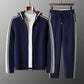 Men's Cardigan Hooded Color Matching Suit