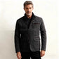 Mens Stand-Up Collar Zip-Up Jacket Casual Vintage Outerwear
