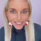 Red & White Reindeer Holiday Earring
