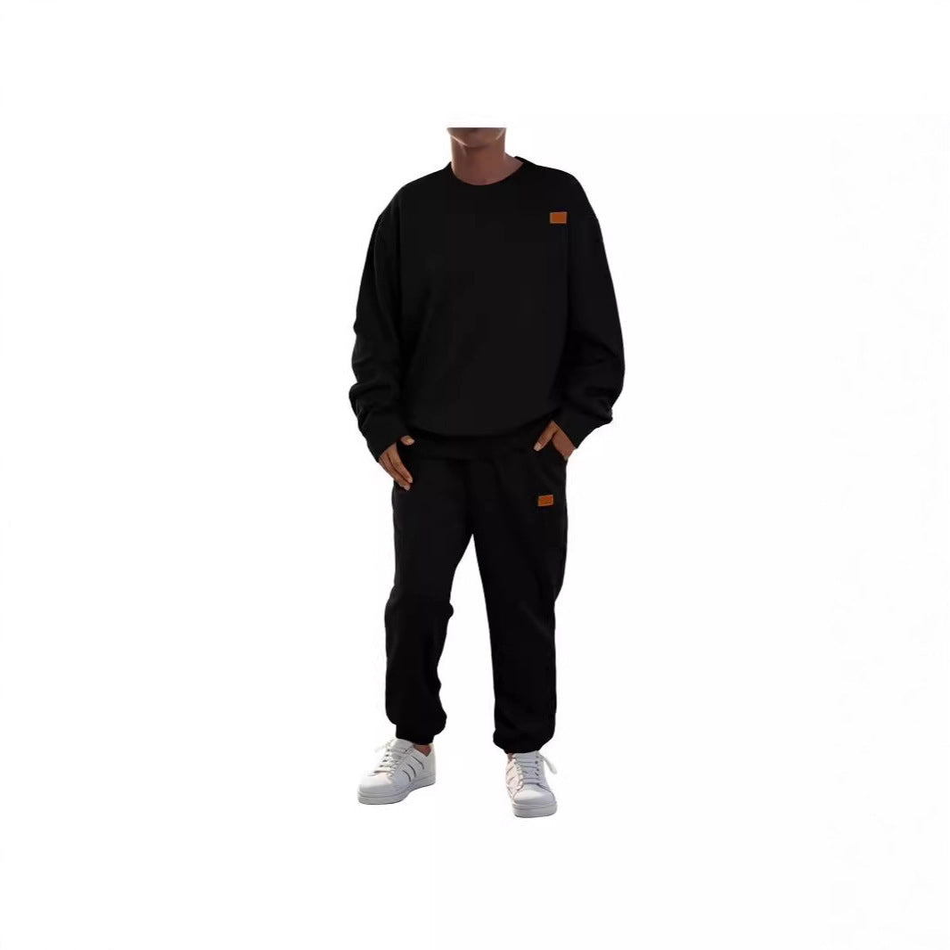 Men's Sports Casual Versatile Round Neck Sweater Set