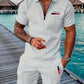 Casual Retro Plaid Printed PARIS Heat Transfer Patch Men's Beach Suit