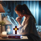 Christliches Jesus Bibelbuch Basis Perfekt Infus Spirituelle Eleganz Schlafzimmer Atmosphäre Magnetisch Schweben Schwebendes Buntes Kreuz