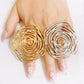 Ringe für Damen, großer, vergoldeter Ring, verschiedene Elemente und Formen, Schmucksets, Accessoires, Geschenk, kostenloser Versand, verstellbare Größe, YLL