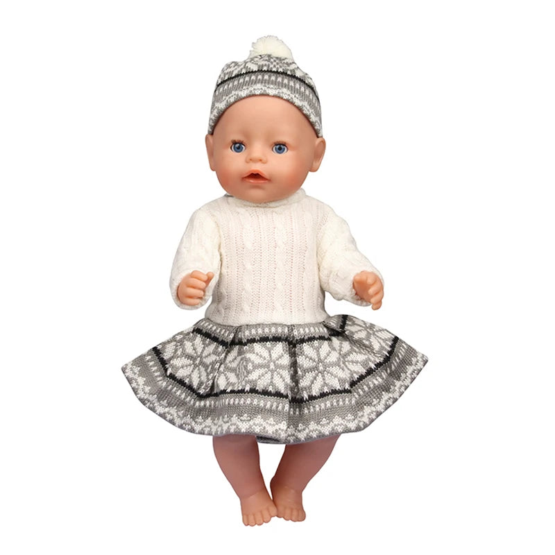 43 cm Baby Neugeborenen Puppenkleidung Wolle Süßer Weihnachtsmann, Baum, Elch Weihnachtskleidung Anzug für amerikanische 18 Zoll Mädchen Puppe Spielzeug Geschenk