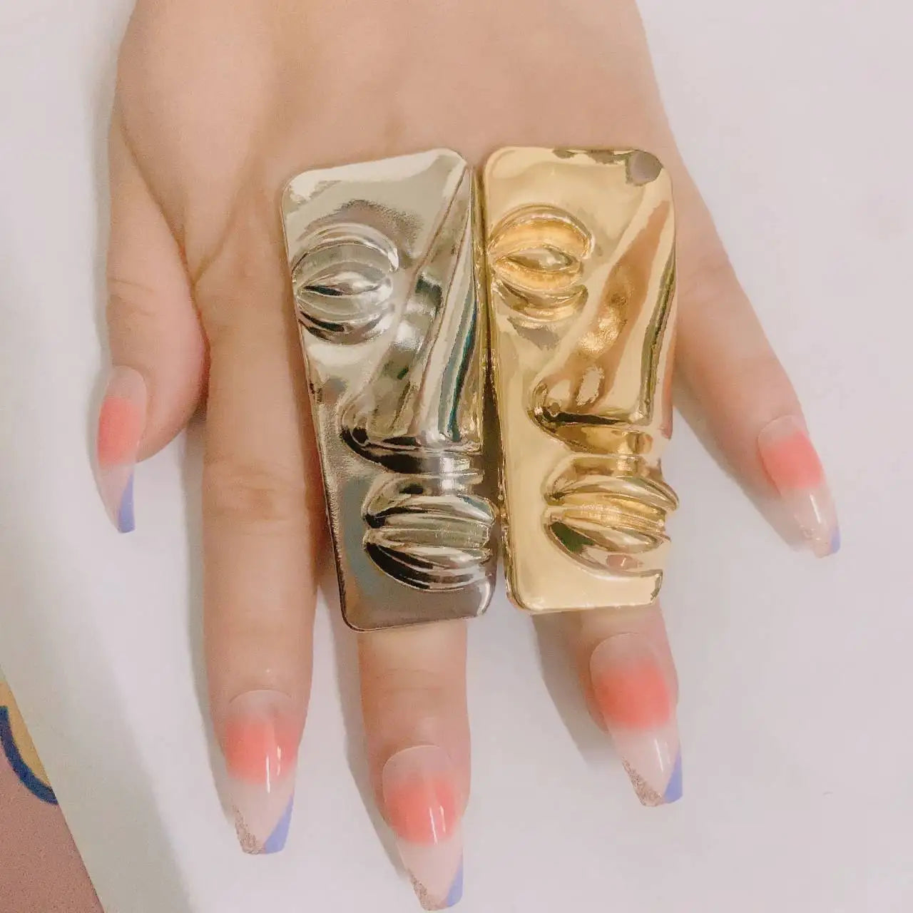 Ringe für Damen, großer, vergoldeter Ring, verschiedene Elemente und Formen, Schmucksets, Accessoires, Geschenk, kostenloser Versand, verstellbare Größe, YLL