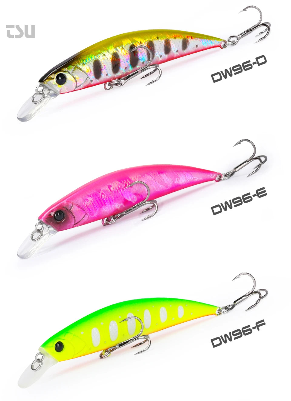 TSURINOYA 80S 12g Sinking Minnow Fishing Lure DW96 8cm Large Trout Pike Rockfish Hard Bait Jerkbait Freshwater Saltwater Wobbler