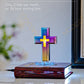 Christliches Jesus Bibelbuch Basis Perfekt Infus Spirituelle Eleganz Schlafzimmer Atmosphäre Magnetisch Schweben Schwebendes Buntes Kreuz