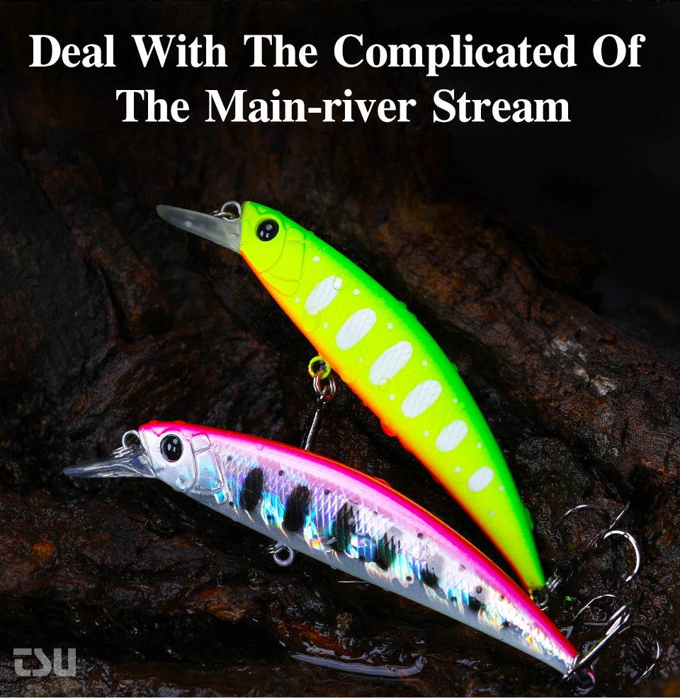 TSURINOYA 80S 12g Sinking Minnow Fishing Lure DW96 8cm Large Trout Pike Rockfish Hard Bait Jerkbait Freshwater Saltwater Wobbler