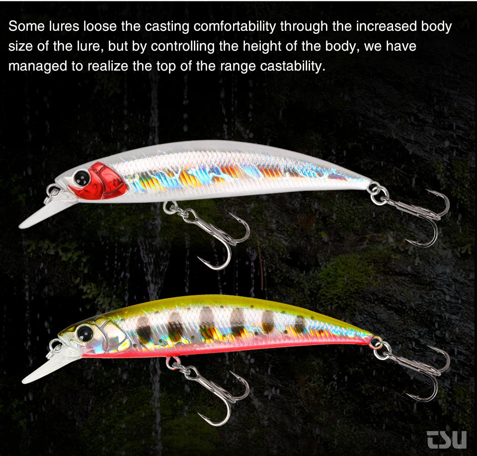 TSURINOYA 80S 12g Sinking Minnow Fishing Lure DW96 8cm Large Trout Pike Rockfish Hard Bait Jerkbait Freshwater Saltwater Wobbler