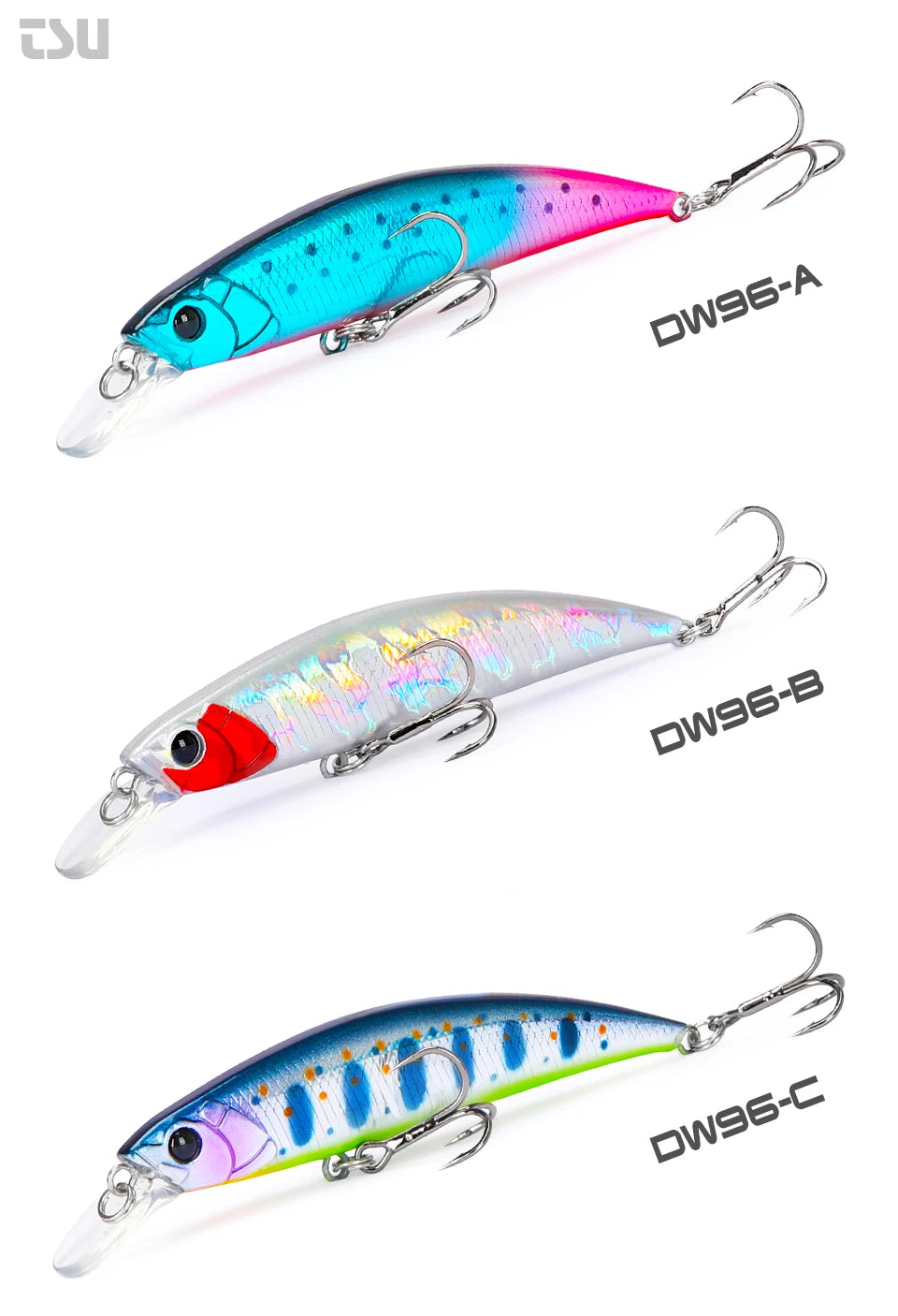 TSURINOYA 80S 12g Sinking Minnow Fishing Lure DW96 8cm Large Trout Pike Rockfish Hard Bait Jerkbait Freshwater Saltwater Wobbler