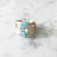 Marcia Wire Wrap Ring with Aquamarine Swarovski Crystals