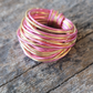 Marcia Wire Wrap Ring in Hot Pink with Gold