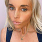 Double Jill Necklace with Gold Amazonite Chain and Teal Mojave Copper Turquoise Pendant