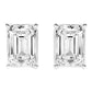 AGI Certified Lab Grown Emerald Cut Diamond Stud Earrings In 14K White Gold