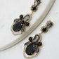 Black Fancy Geometric Earrings