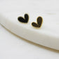 Black and Gold Heart Earrings