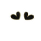 Black and Gold Heart Earrings