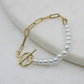 Pearl and Paperclip Lariat Bracelet
