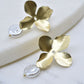 Four Leaf Clover Earrings with Baroque Pearl