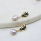 Gold and Pearl Drop Earrings