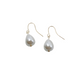 Gold Simple Short Pearl Drop Earrings