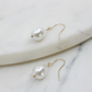 Gold Simple Short Pearl Drop Earrings