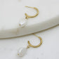 Hoop Earrings with Baroque Pearl Drop