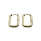 Gold Square Chain Link Hoop Earrings