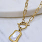Small Collet Pearl Lariat Necklace