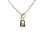 Small Collet Pearl Lariat Necklace