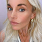 Gold Double Paperclip Chain Necklace with round accent