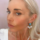 Gold Pearl and Chain Lariat Necklace with Coin Accent