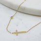 Crystal and Cross Simple Chain Necklace