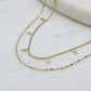 Double Layered Necklace with Diamond Shaped Accents