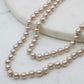 Rose Gold Layered Pearl Necklace