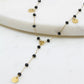 Gold and Black Crystal Necklace with Gold Accents