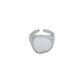 Silver Pearlized Stone Adjustable Ring