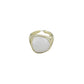 Gold Pearlized Stone Adjustable Ring