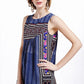 INDIGO BATIK EMBROIDERED DRESS