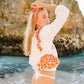 ARNOLDI PEACHPUFF Hand-beaded Clutch Bag In Orange & Peach