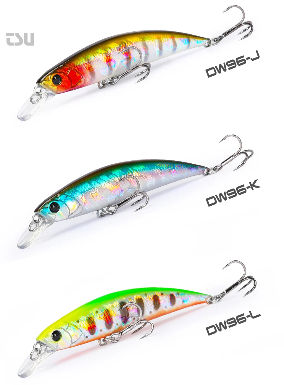TSURINOYA 80S 12g Sinking Minnow Fishing Lure DW96 8cm Large Trout Pike Rockfish Hard Bait Jerkbait Freshwater Saltwater Wobbler