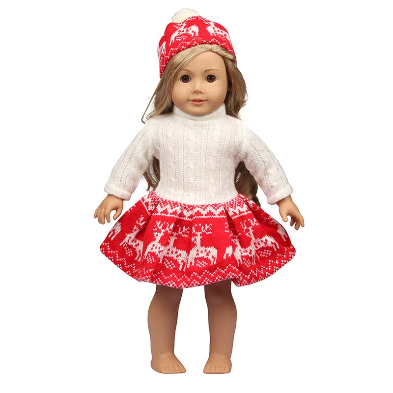 43 cm Baby Neugeborenen Puppenkleidung Wolle Süßer Weihnachtsmann, Baum, Elch Weihnachtskleidung Anzug für amerikanische 18 Zoll Mädchen Puppe Spielzeug Geschenk