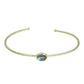 Center Stone Single Band Bracelet with Labradorite