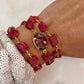 Hana Wrap Bracelet/Necklace in Red Mojave Copper Turquoise - Chunky Stone